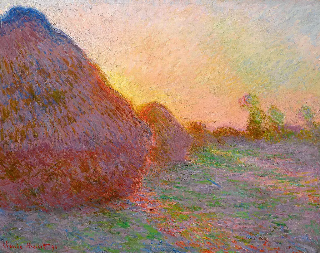 Haystacks, 1890 in Detail Claude Monet